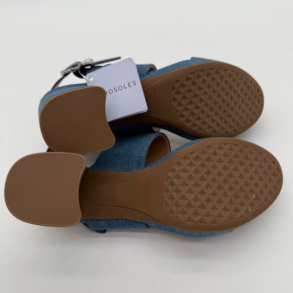 Aerosoles Camera Retro Comfort Denim Platform Sandals Chunky Block Heel NWB 6 - Picture 4 of 5